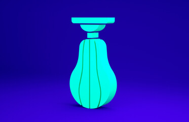 Green Punching bag icon isolated on blue background. Minimalism concept. 3d illustration 3D render.