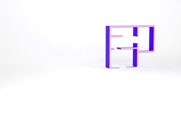 Fototapeta premium Purple House plan icon isolated on white background. Minimalism concept. 3d illustration 3D render.