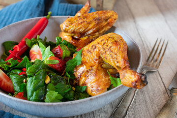grilled chicken with salad