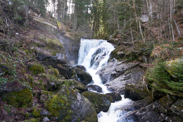 imposing and beautiful triberg waterfalls in the black forest in germany