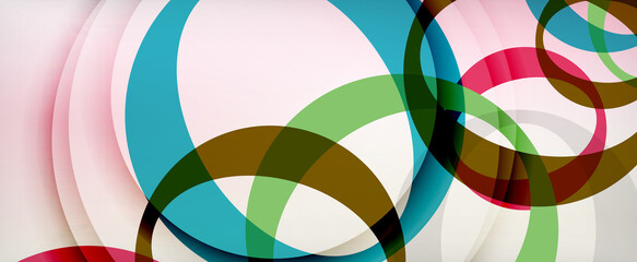 Obraz premium Ring geometric shapes, o letter repetition wallpaper. Abstract background for business or technology presentations, internet posters or web brochure covers