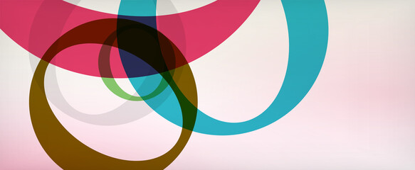 Ring geometric shapes, o letter repetition wallpaper. Abstract background for business or technology presentations, internet posters or web brochure covers