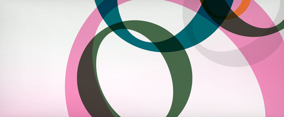 Fototapeta premium Ring geometric shapes, o letter repetition wallpaper. Abstract background for business or technology presentations, internet posters or web brochure covers