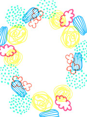 カラフルな落書きフレーム