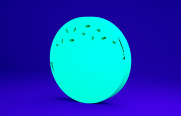 Green Donut with sweet glaze icon isolated on blue background. Minimalism concept. 3d illustration 3D render.