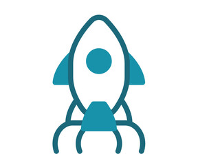 launch rocket release single isolated icon with solid line style