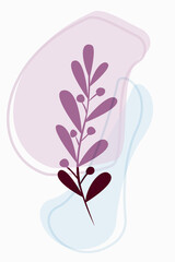 Poster abstract minimalism botanical. Interior vector. 