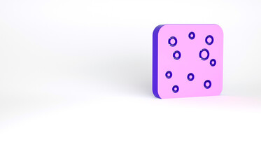 Purple Beer bubbles icon isolated on white background. Minimalism concept. 3d illustration 3D render.