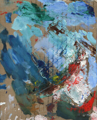 Abstract bright colorful background, hand painted texture, oil painting, splashes, drops of paint, paint smears.