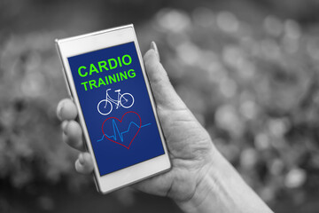 Cardio training concept on a smartphone