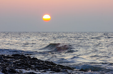 Sunrise on the Caspian Sea.