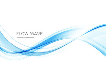 Vector blue color abstract wave design element - obrazy, fototapety, plakaty