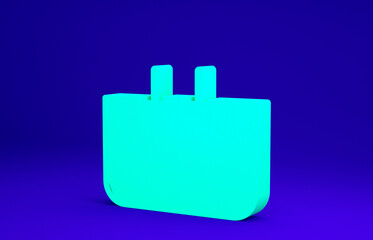 Green Swimming pool with ladder icon isolated on blue background. Minimalism concept. 3d illustration 3D render.