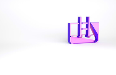 Purple Swimming pool with ladder icon isolated on white background. Minimalism concept. 3d illustration 3D render.