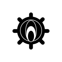 The original eye looks down. Logo icon eps ten