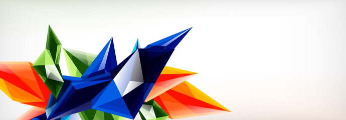 Vector 3d triangles and pyramids abstract background for business or technology presentations, internet posters or web brochure covers