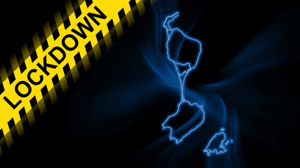 Lockdown Saint Pierre and Miquelon, outline map Coronavirus, Outbreak quarantine