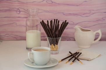 merenda con bastoncini al cioccolato