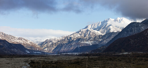 Beautiful snowy mountains.