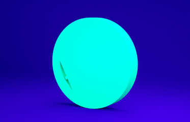 Green Sauna clock icon isolated on blue background. Sauna timer. Minimalism concept. 3d illustration 3D render.