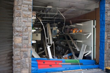 interior of a shop in Beirut damaged by an explosion in August 2020