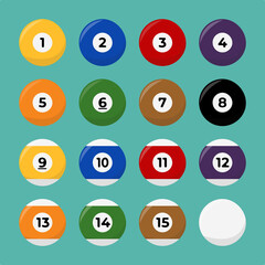 complete collection of billiard balls