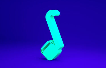 Green Sauna ladle icon isolated on blue background. Minimalism concept. 3d illustration 3D render.