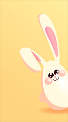 vector kawaii rabbit, easter bunny yellow