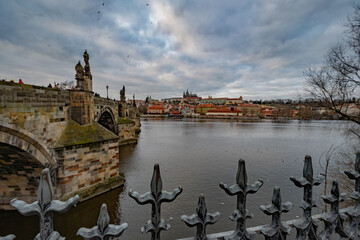 Obraz premium View on Hradcany and Charles bridge