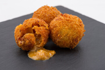 Tapa Croquettes of tripe a la Madrid.