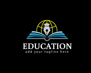 Education world book logo symbol design illustration inspiration