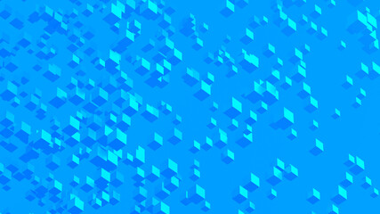 Abstract monochrome background. Cubes in space. Random size. 3d image.