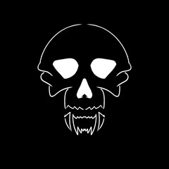 Skull Concept Flat Icon On black Background