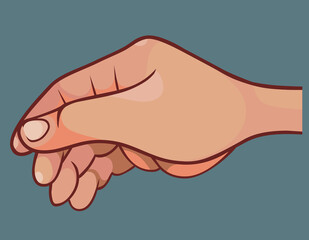 cartoon human hand close up side view