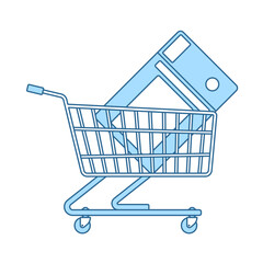 Shopping Cart With Microwave Oven Icon