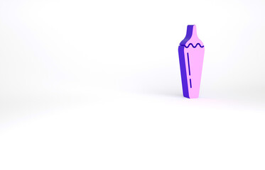 Purple Hot chili pepper pod icon isolated on white background. Design for grocery, culinary products, seasoning and spice package, cooking book. Minimalism concept. 3d illustration 3D render.