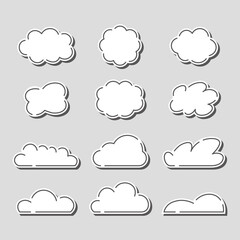 シンプルでかわいい雲のステッカーセット