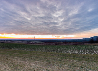 pejzaż, wsch&oacute;d, krajobraz