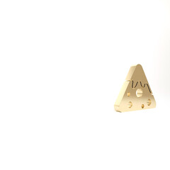 Gold Nachos icon isolated on white background. Tortilla chips or nachos tortillas. Traditional mexican fast food. 3d illustration 3D render.