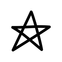 Hand drawn star. Astronomical or celestial objects. Heavenly bodies in space. Vector illustration in doodle style.