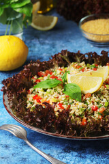 Traditional Levantine vegetarian salad tabbouleh