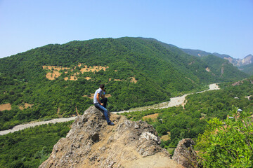 A tourist admiring the beauty of nature.