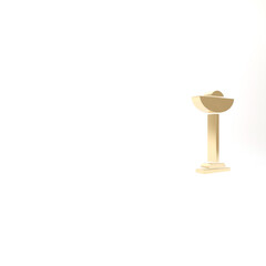 Gold Floor lamp icon isolated on white background. 3d illustration 3D render.