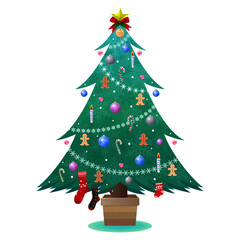 クッキーを飾ったクリスマスツリー