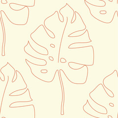Seamless vector monstera leaves pattern. Tropical exotic botanical background. For fabric, textile, wrapping, cover, web etc. 10 eps design.