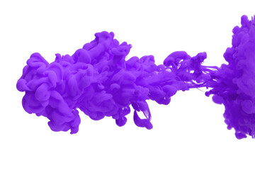 acrylic ink in water form an abstract smoke pattern isolated on white background