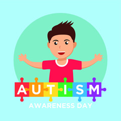 World autism awareness day background flat