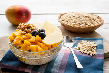 bowl of porridge with fruit
