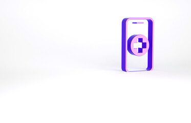 Purple Phone repair service icon isolated on white background. Adjusting, service, setting, maintenance, repair, fixing. Minimalism concept. 3d illustration 3D render.