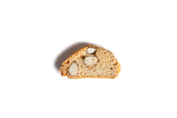 italian cantuccini cookies isolated on white background. Biscotti cookies.